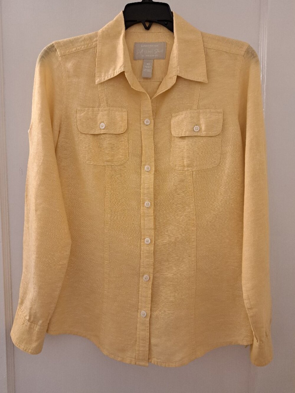 Banana Republic Golden Yellow Soft Wash Button Down Long Sleeve Shirt - Size XS
